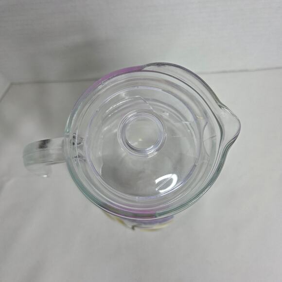 Vintage Grant Howard Hand Painted Pink Hydrangea Floral Design Glass Pitcher - Picture 5 of 7